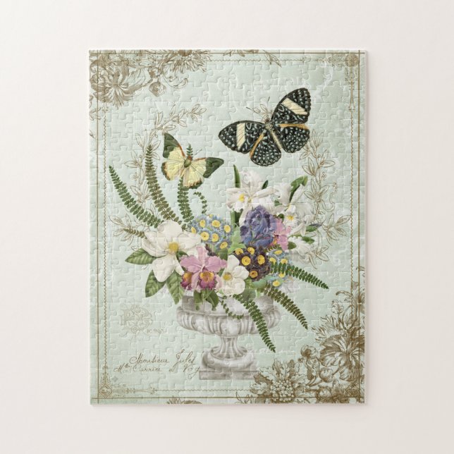 MODERN VINTAGE FRENCH BUTTERFLY PUZZLE (Vertical)