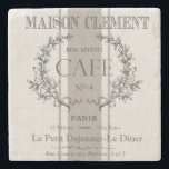 modern vintage french cafe stone coaster<br><div class="desc">modern vintage french cafe</div>