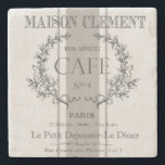 modern vintage french cafe stone coaster<br><div class="desc">modern vintage french cafe</div>
