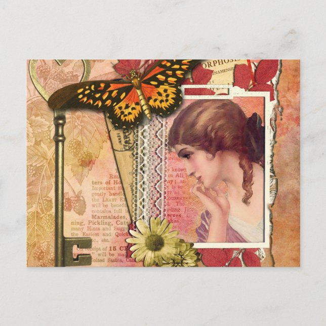 Modern Vintage French   collage Postcard (Front)