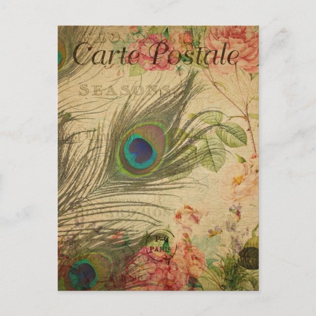 Modern Vintage French  collage Postcard (Front)