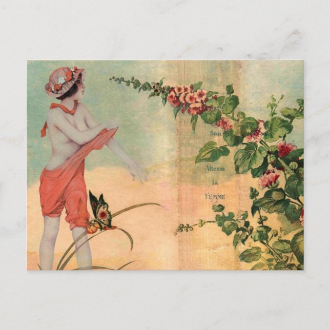 Modern Vintage French collage Postcard (Front)