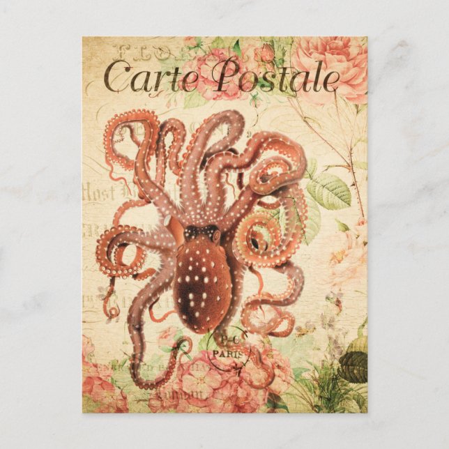 Modern Vintage French collage Postcard (Front)