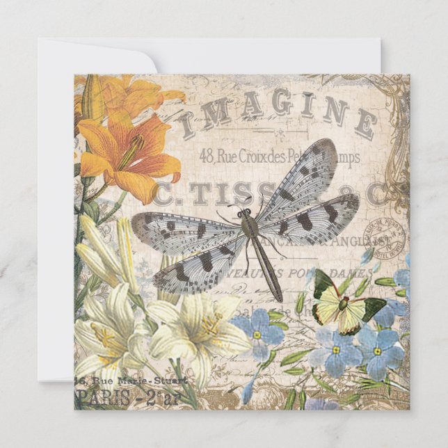 modern vintage french dragonfly (Front)