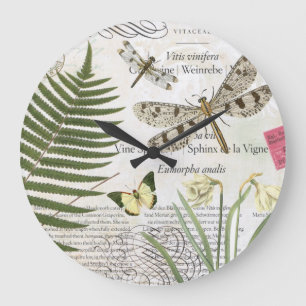 modern vintage french dragonfly large clock