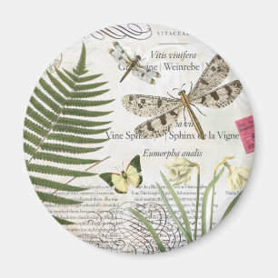 modern vintage french dragonfly magnet