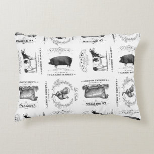 modern vintage french farm animals decorative cushion