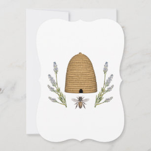 Modern vintage french farmhouse bee invitation