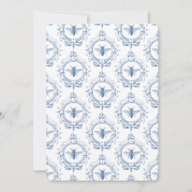 Modern Vintage French farmhouse bee Invitation (Front)
