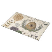 Modern Vintage French Farmhouse Bee Placemat (On Table)