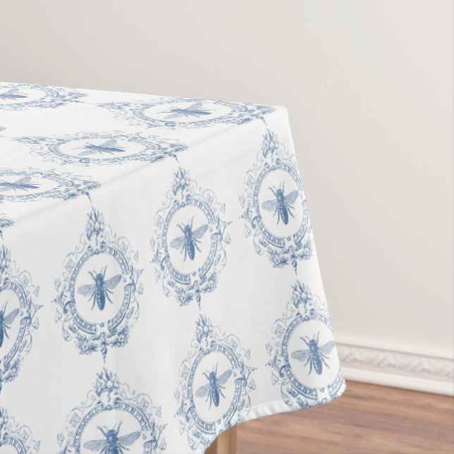 modern vintage french farmhouse bee tablecloth (In Situ)
