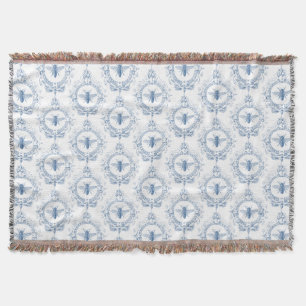 modern vintage french farmhouse bee throw blanket