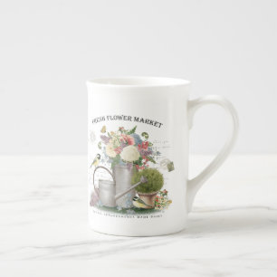 Modern Vintage french farmhouse flower garden Bone China Mug