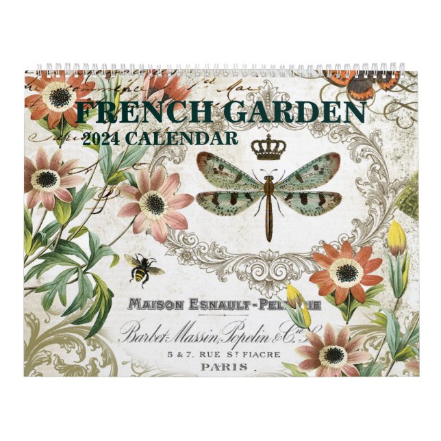 Modern vintage French garden 2024 calendar (Cover)