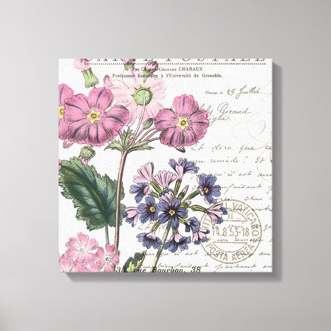 modern vintage french lavender floral canvas print (Front)