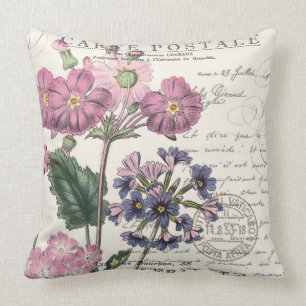 modern vintage french lavender floral cushion