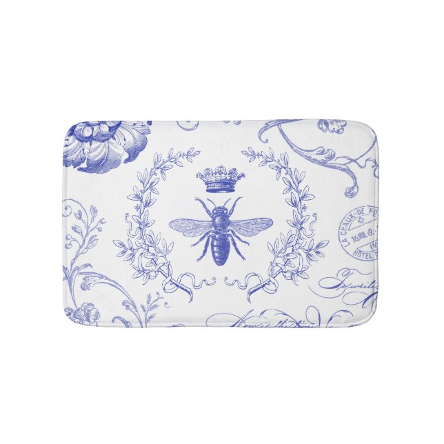 modern vintage french queen bee bath mat (Front)