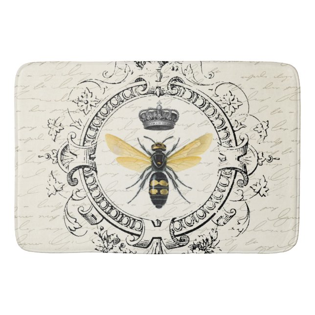 MODERN VINTAGE french queen bee Bath Mat (Front)