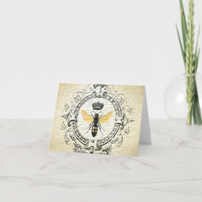 modern vintage french queen bee card (Front)