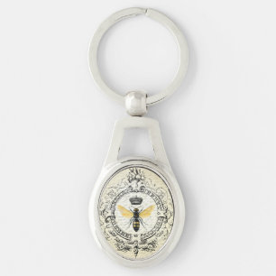 modern vintage french queen bee key ring