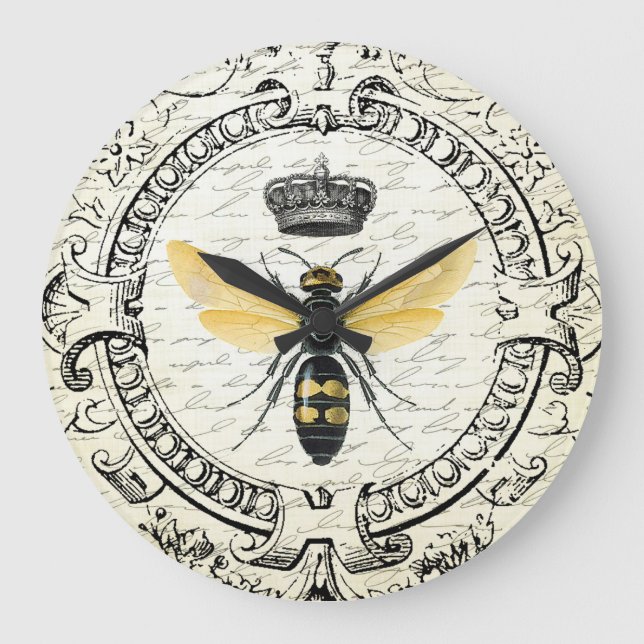 modern vintage french queen bee large clock (Front)