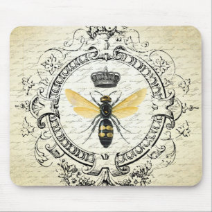 Modern vintage french queen bee mouse pad
