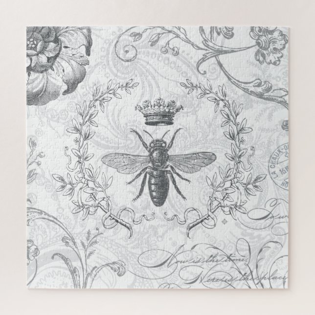 MODERN VINTAGE FRENCH QUEEN BEE PUZZLE (Vertical)