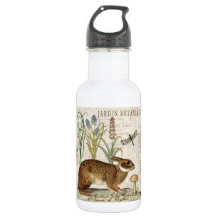 modern vintage french rabbit in the garden 532 ml water bottle