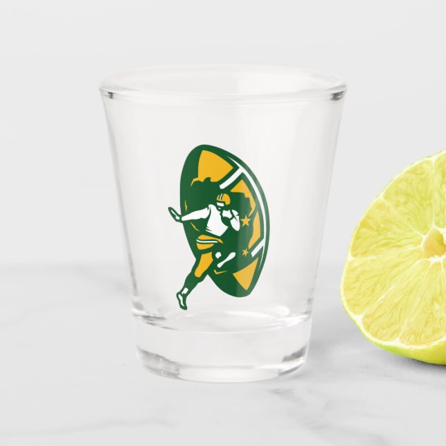 Modern Vintage GB Football Shot Glass (Front)
