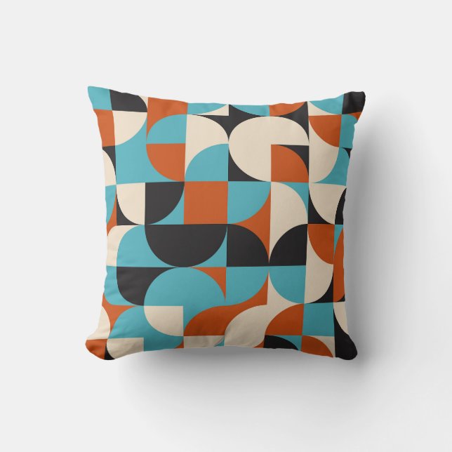 Modern Vintage: Geometric Retro Shapes. Cushion (Front)