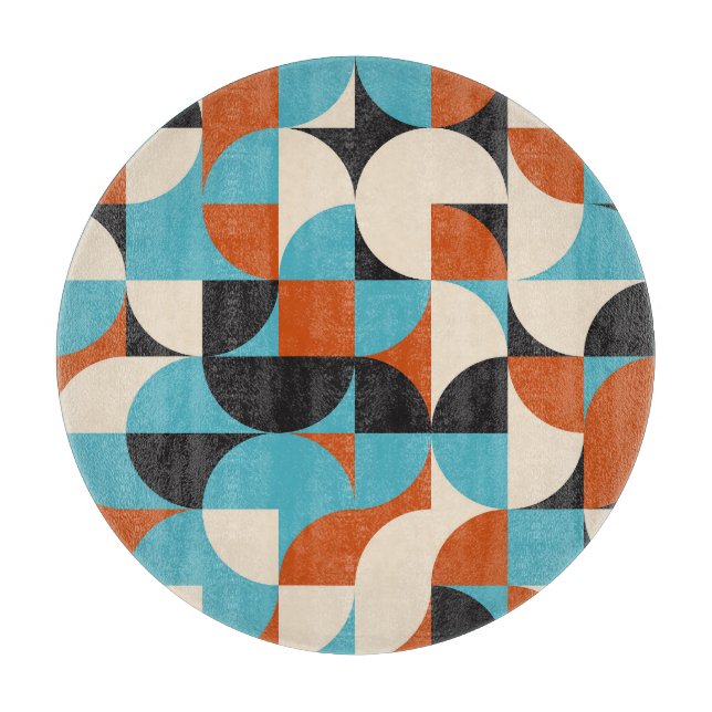 Modern Vintage: Geometric Retro Shapes. Cutting Board (Front)