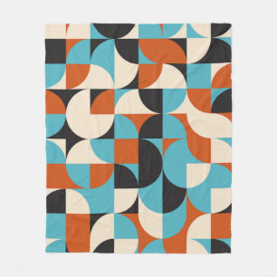 Modern Vintage: Geometric Retro Shapes. Fleece Blanket