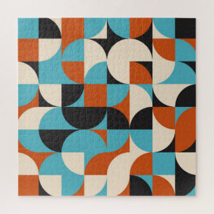 Modern Vintage: Geometric Retro Shapes. Jigsaw Puzzle