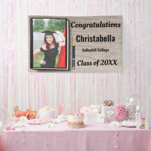 Modern vintage graduation congratulations photo banner