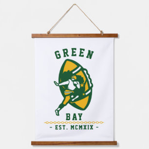 Modern Vintage Green Bay Football Est. Hanging Tapestry