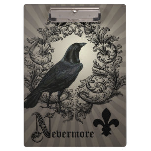 modern vintage halloween crow clipboard
