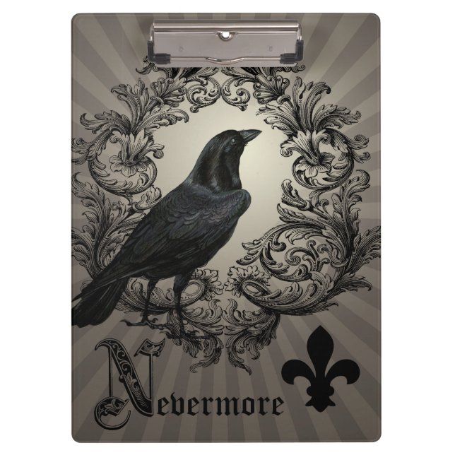 modern vintage halloween crow clipboard (Front)