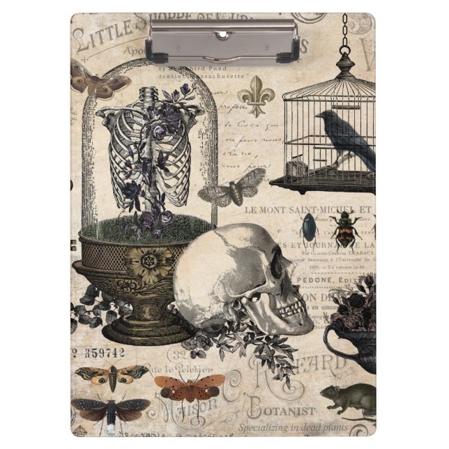 Modern Vintage Halloween Garden Clipboard (Front)