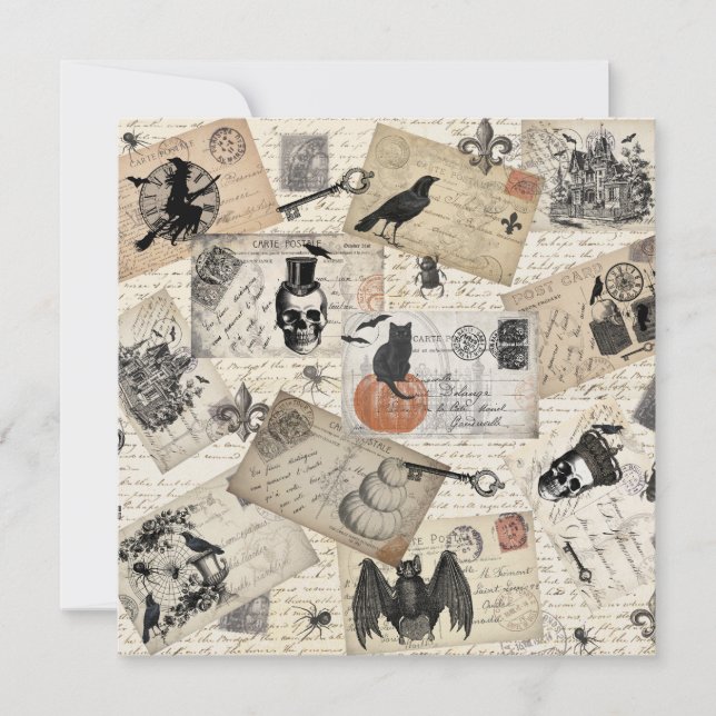 Modern vintage Halloween postcards (Front)