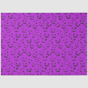 Modern Vintage Halloween Purple Pumpkin Smile Tissue Paper