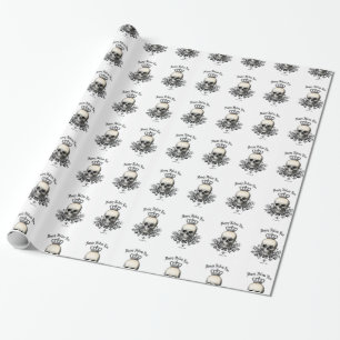 Modern Vintage Halloween skull and crown Wrapping Paper