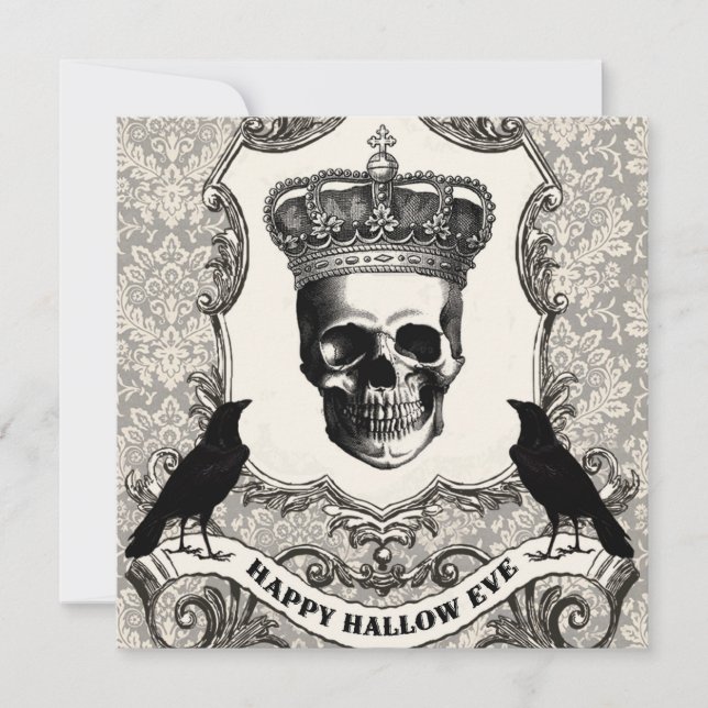 Modern Vintage Halloween skull Card (Front)
