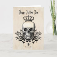 Modern Vintage Halloween skull with crown