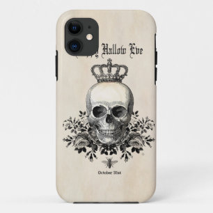 Modern Vintage Halloween skull with crown Case-Mate iPhone Case
