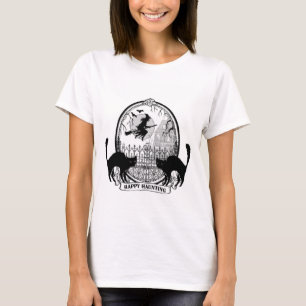 modern vintage Halloween witch and cats T-Shirt