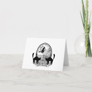 modern vintage Halloween witch Card