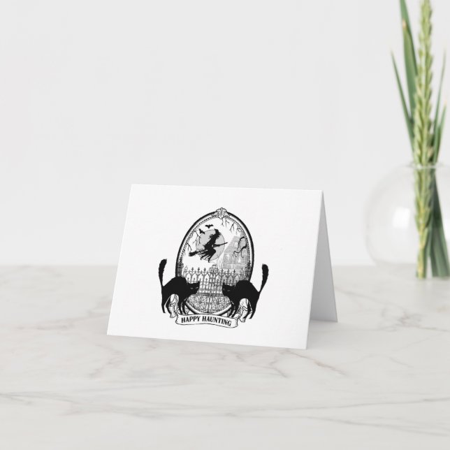 modern vintage Halloween witch Card (Front)