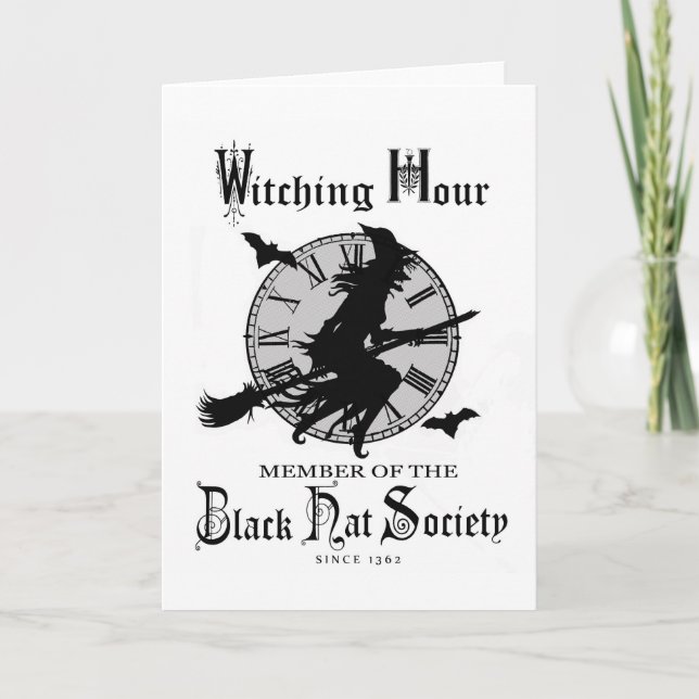 Modern Vintage Halloween witch Card (Front)