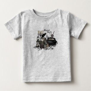 Modern vintage Halloween WITCHES BREW Baby T-Shirt