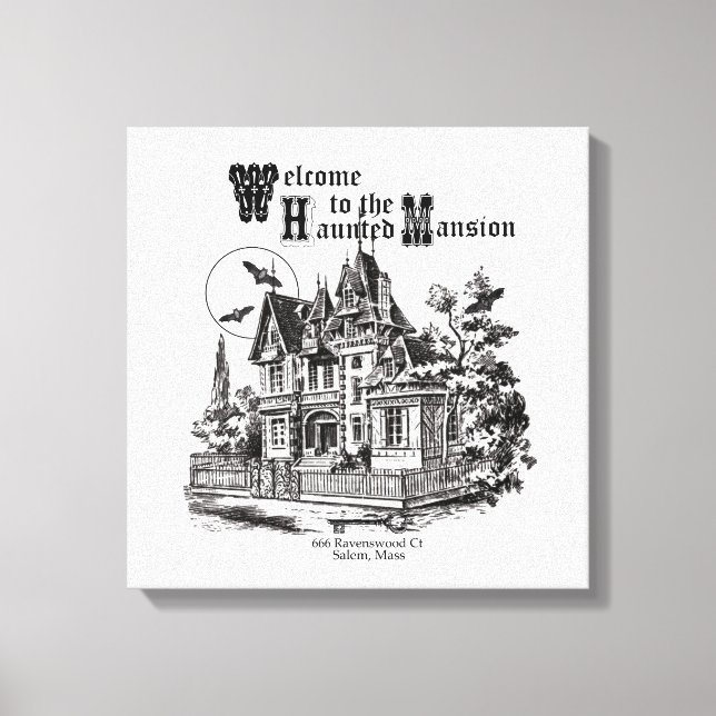 modern vintage haunted mansion canvas print (Front)